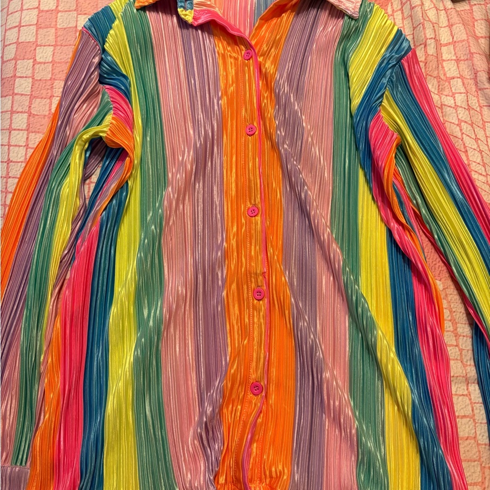 Multicolor Striped Button Down Shirt
